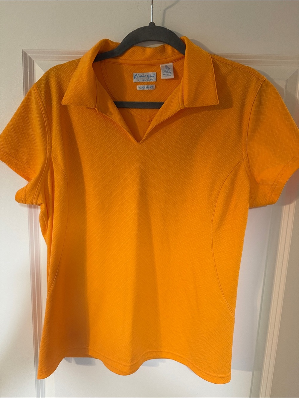 Classic V-Notch Collared Short Sleeve Tee - Orange
